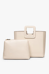 SHIRLEY LEATHER TOTE BAG CREAM