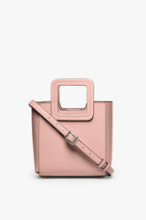 MINI SHIRLEY LEATHER BAG DARK BLUSH