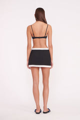 GRETCHEN MINI WRAP SKIRT BLACK WHITE
