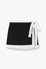 GRETCHEN MINI WRAP SKIRT BLACK WHITE