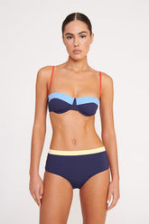 DEVON HIGH RISE BIKINI BOTTOM NAVY COLORBLOCK