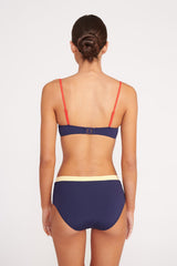 DEVON HIGH RISE BIKINI BOTTOM NAVY COLORBLOCK