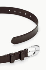MOON BUCKLE BELT - 26MM MAHOGANY SILVER