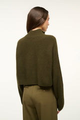 CASHMERE CROPPED HAMPTON SWEATER OLIVE