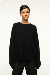SERRANO CASHMERE RELAXED CREW BLACK