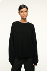SERRANO CASHMERE RELAXED CREW BLACK