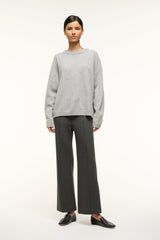 SERRANO CASHMERE RELAXED CREW HEATHER GREY