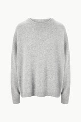 SERRANO CASHMERE RELAXED CREW HEATHER GREY