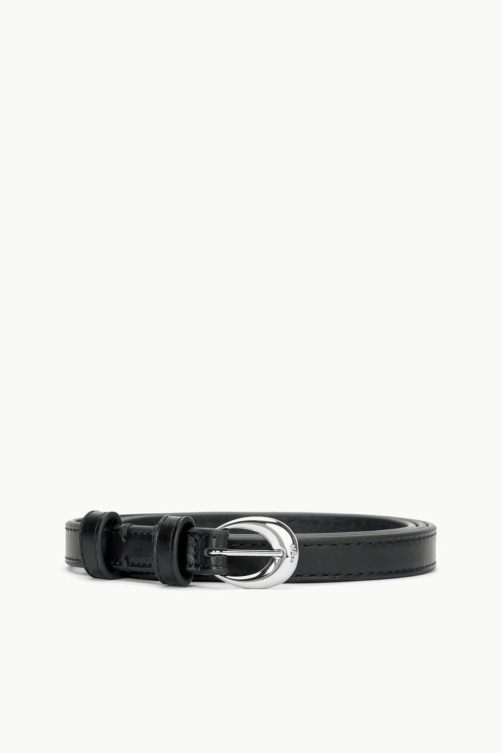 SLIM MOON BUCKLE BELT - 13MM BLACK SILVER