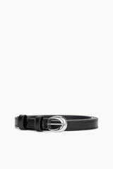 SLIM MOON BUCKLE BELT - 13MM BLACK SILVER