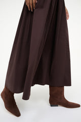 WALLY FLAT BOOT MAHOGANY SUEDE