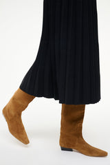 WALLY FLAT BOOT TAN SUEDE