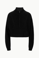 CASHMERE CROPPED HAMPTON SWEATER BLACK