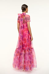 CALLUNA DRESS MAGENTA PAINTED FLORAL