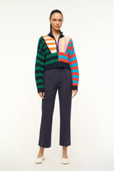 CASHMERE CROPPED HAMPTON SWEATER CABANA STRIPE MULTI