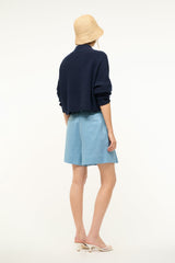 CASHMERE CROPPED HAMPTON SWEATER NAVY