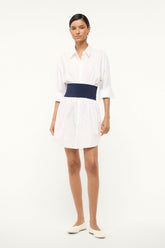 MICHELLE DRESS WHITE NAVY