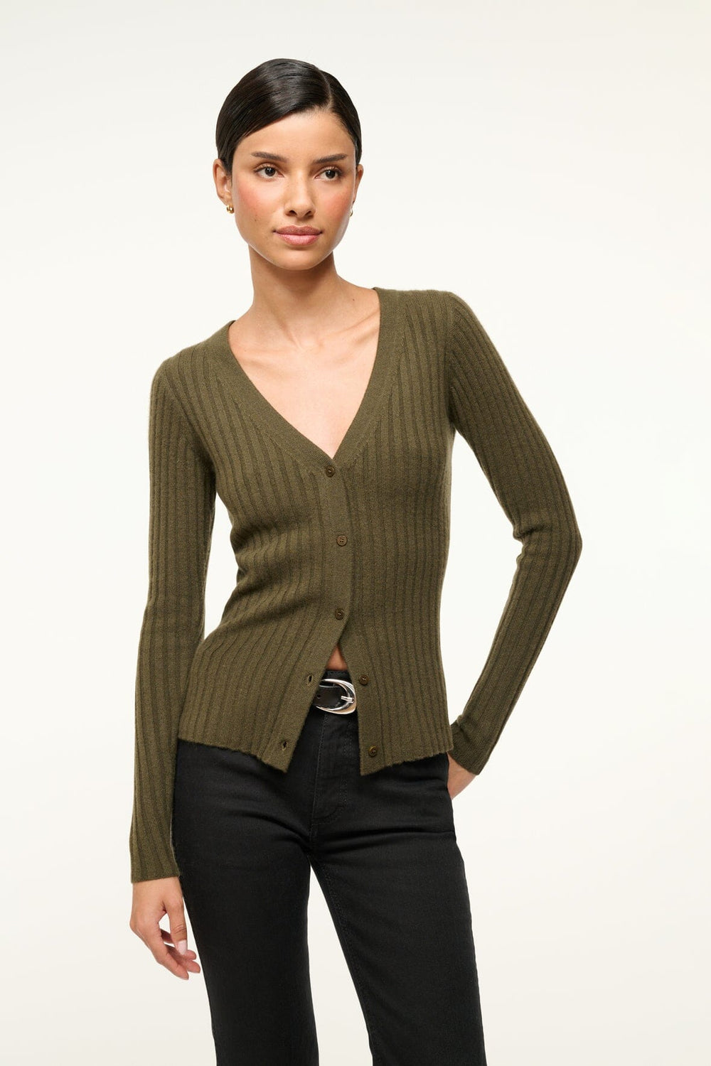 CARGO CASHMERE SWEATER DARK OLIVE