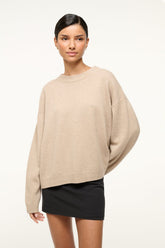 SERRANO CASHMERE RELAXED CREW STONE