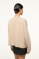 SERRANO CASHMERE RELAXED CREW STONE