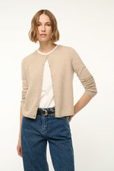 MIDNIGHT CASHMERE CARDIGAN STONE