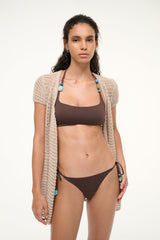SISLEY SIDE TIE BIKINI BOTTOM DARK CHOCOLATE