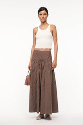 PROCIDA SKIRT DARK OAK MICRO STRIPE