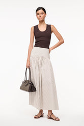 PROCIDA SKIRT IVORY DARK OAK MICRO STRIPE