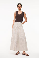 PROCIDA SKIRT IVORY DARK OAK MICRO STRIPE