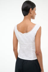 LOU TOP WHITE EYELET