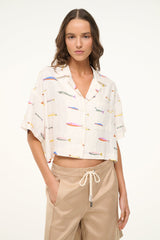 DAYA LINEN TOP POP SARDINES IVORY
