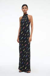 WINNIE SILK DRESS POP SARDINES BLACK