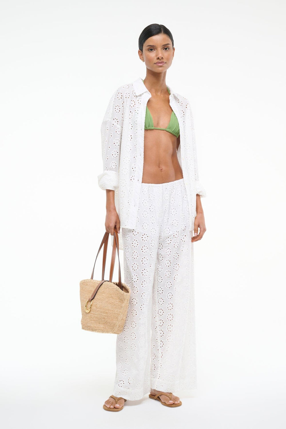 BONFIRE PANT WHITE EYELET