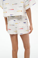 PADDLE LINEN SHORT POP SARDINES IVORY