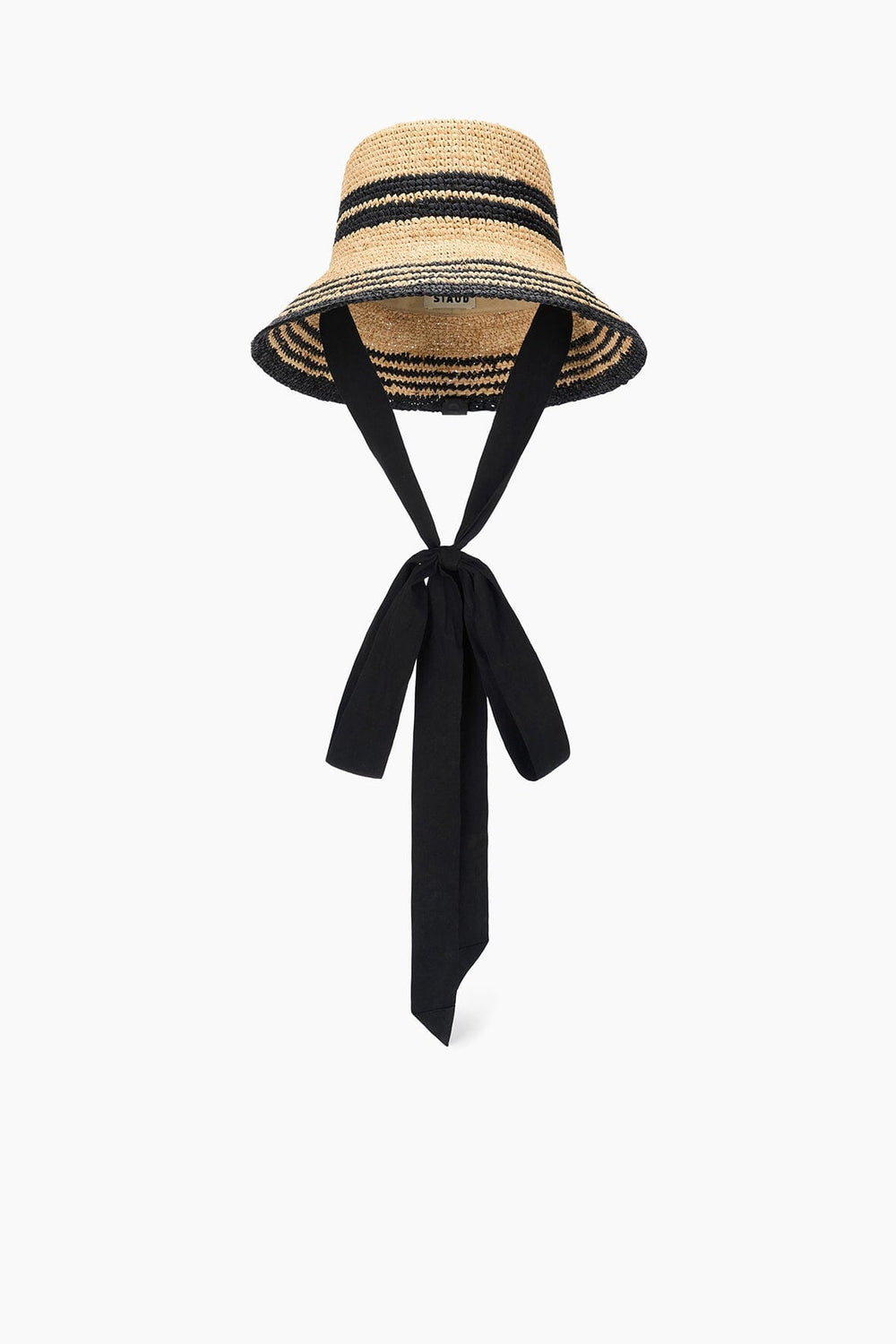 RITA RIBBON HAT NATURAL/BLACK
