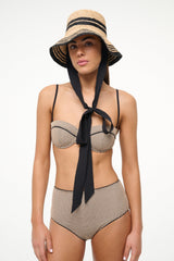 RITA RIBBON HAT NATURAL/BLACK