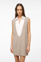 LESLIE MINI DRESS SAND/WHITE
