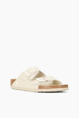 BIRKENSTOCK ARIZONA WOVEN EMBOSSED SANDAL ECRU