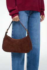 PINE SHOULDER BAG MAHOGANY SUEDE