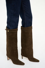 WALLY FOLDOVER HIGH HEEL BOOT TRUFFLE