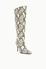 SEBASTIAN HIGH HEEL BOOT WHITE SNAKE