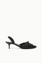 ALBA BALLET SLINGBACK BLACK SATIN