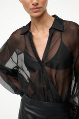 EVE SILK BODYSUIT BLACK