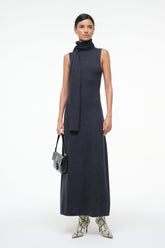 CANAL MIDI DRESS CHARCOAL