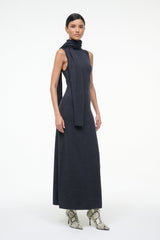 CANAL MIDI DRESS CHARCOAL