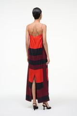 MAE SILK DRESS RUBY PRISM