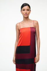 MAE SILK DRESS RUBY PRISM