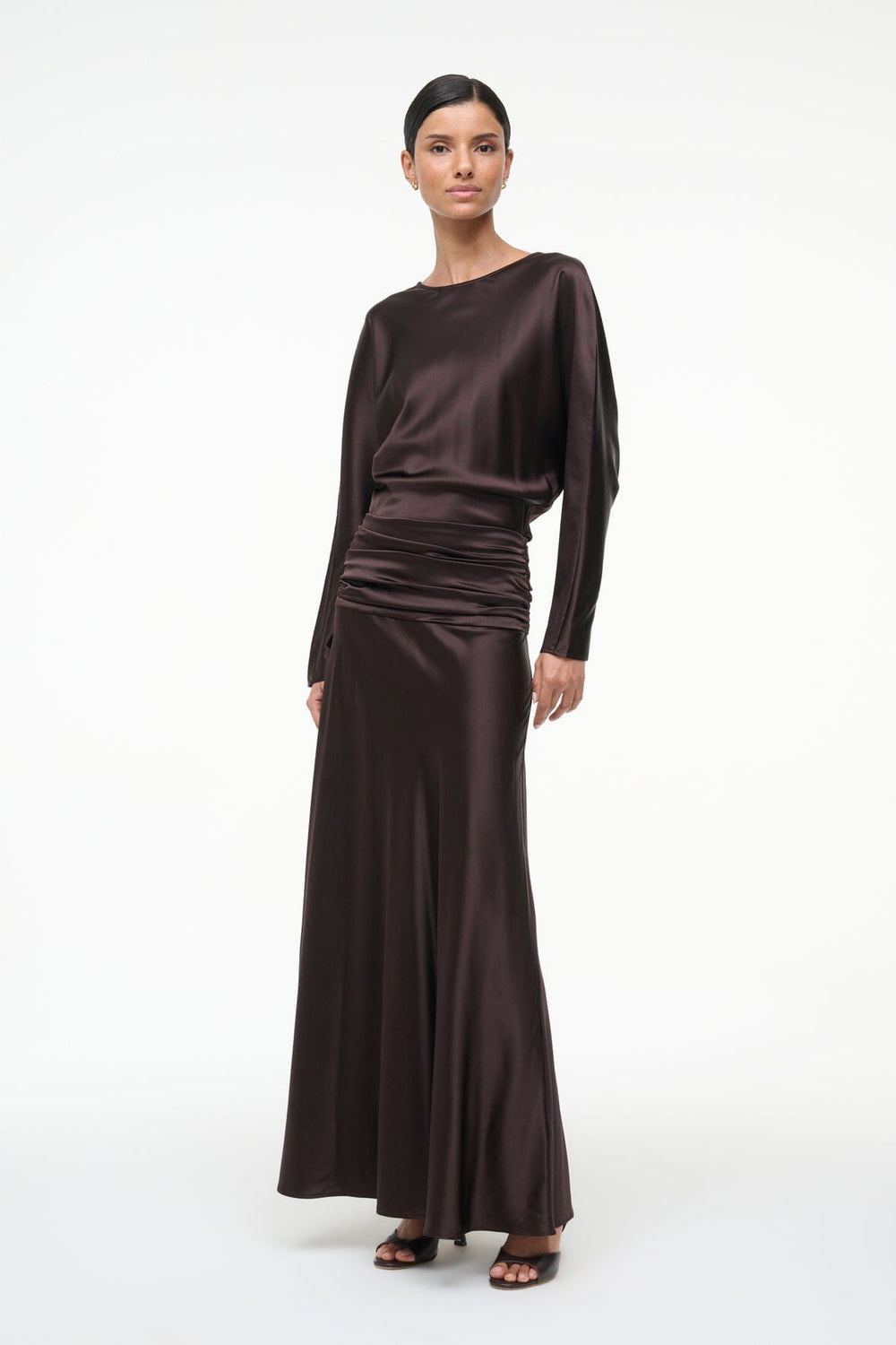 FREDA SILK DRESS EARTH