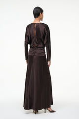 FREDA SILK DRESS EARTH