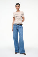 EASY CASHMERE TEE WHISPER STRIPE